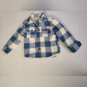 2T Flannel Fleece Sweater Top Button Up Warm